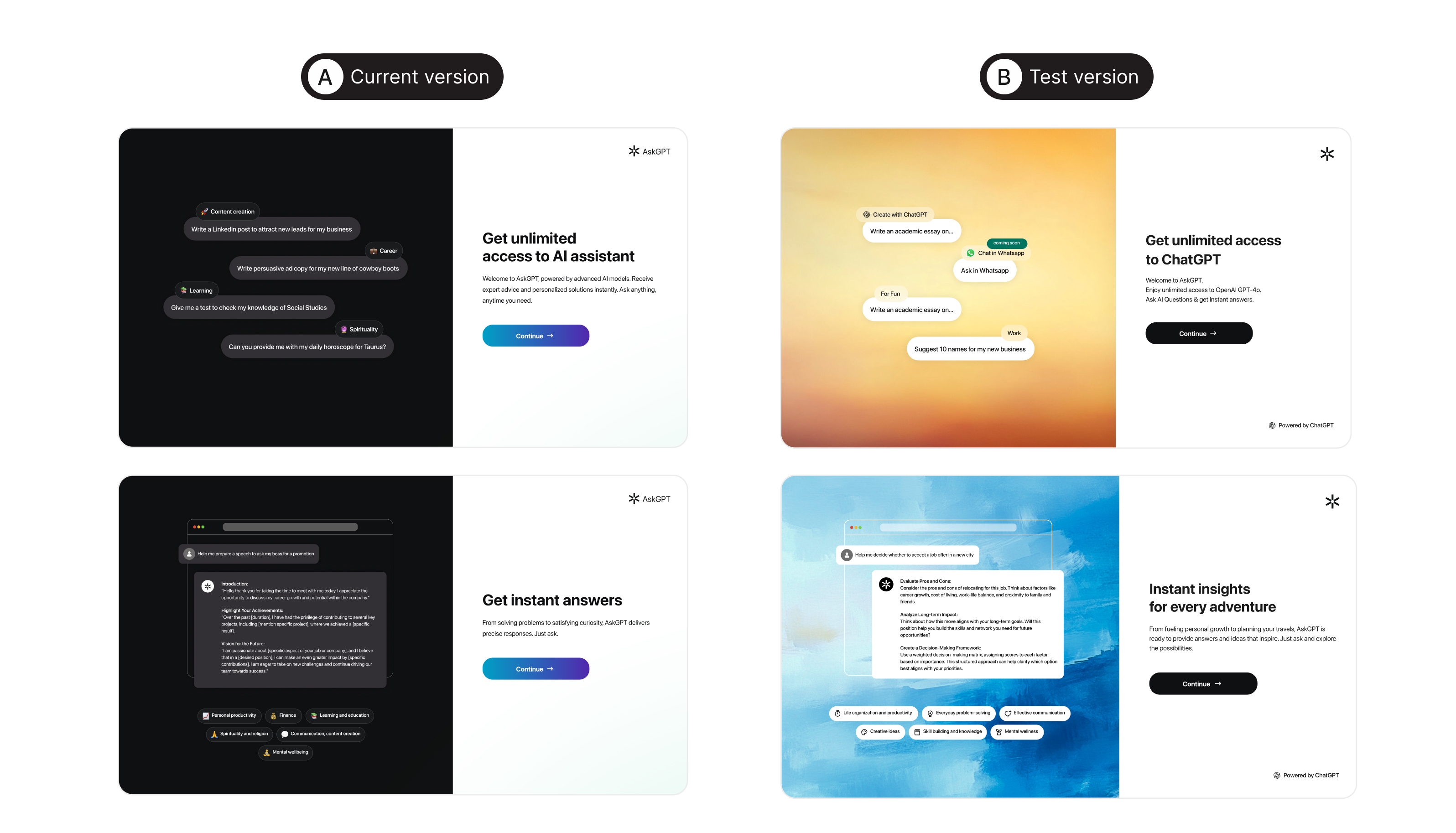 AskGPT Funnel Redesign